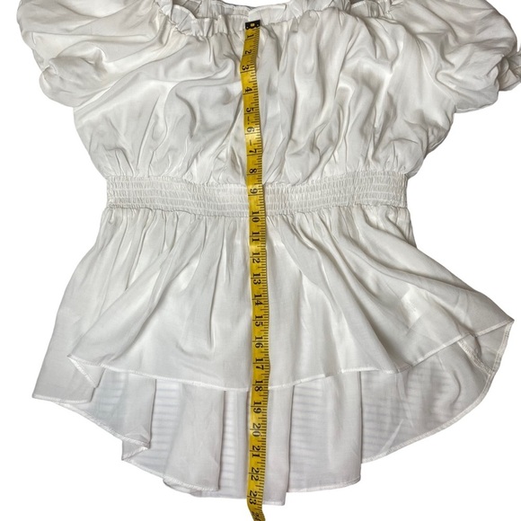 SCARLET DARKNESS Renaissance Medieval Pirate Shirring Steampunk Top White Size L - Picture 11 of 12